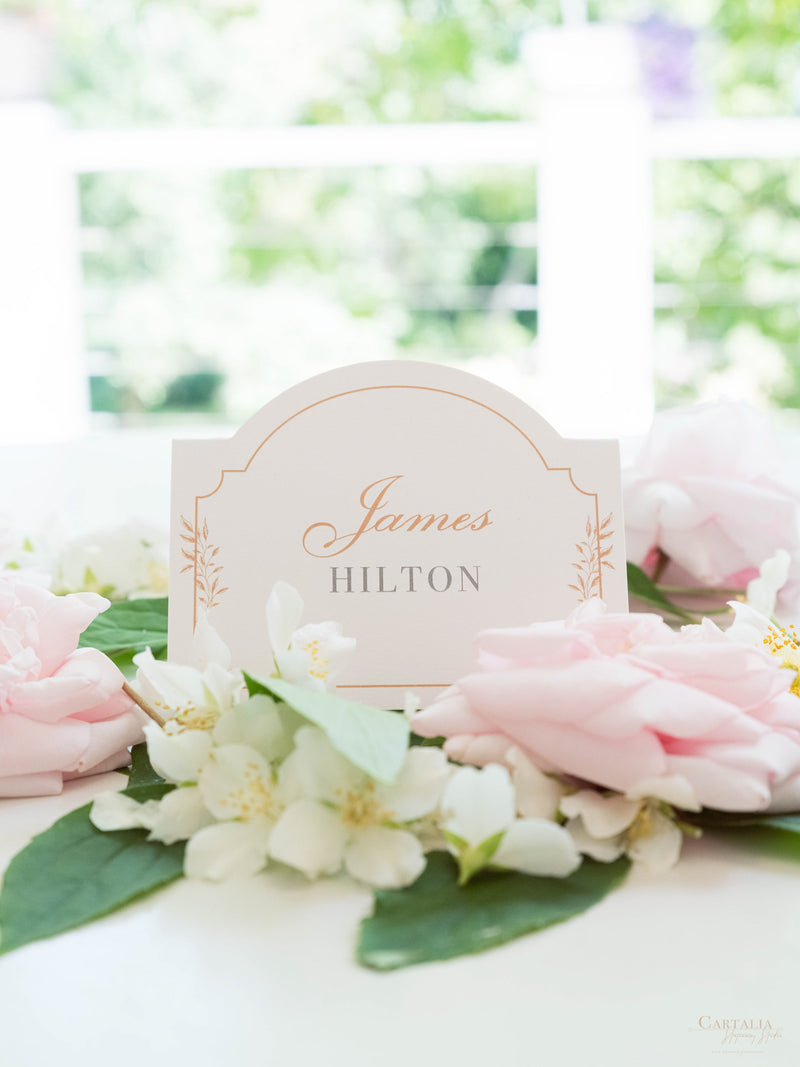 Tischkarten in einzigartiger Form | Villa del Balbianello, Hochzeit am Comer See