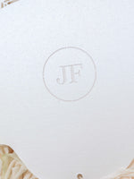 Intricate Laser-Cut Rose Wedding Petal Fan with Unique Luxury Monogram on the Back