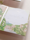Villa del Balbianello | Luxuriöses Hochzeits-Einladungsset | Pocketstyle mit Aquarell-Hochzeitslocation und Goldfolie | Lake Como