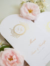 Menükarte mit Monogramm aus Goldfolie | Villa del Balbianello