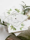 Interaktive ↻ Pivot Save the Date Karte Diamant in moderner Kalligraphie Boho