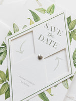 Interaktive ↻ Pivot Save the Date Karte Diamant in moderner Kalligraphie Boho