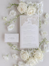 Menükarte mit Lasergeschnittenen Rosendetails, Hochzeitsmenü, Tischmenü