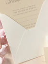 Champagner Lasergeschnittene Spitze Pocketfold Hochzeits-Antwortkarte, RSVP