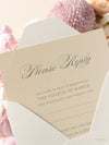 Champagner Lasergeschnittene Spitze Pocketfold Hochzeits-Antwortkarte, RSVP