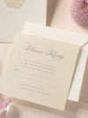 Champagner Lasergeschnittene Spitze Pocketfold Hochzeits-Antwortkarte, RSVP