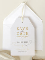 Gepäckanhänger Save-the-Date Karte mit Umschlag