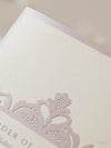 Hochzeitablauf / Menükarte mit Lasergeschnittene Spitze aus der Blush und Creme-Kollektion