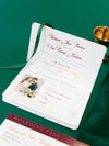 Reisepass-Hochzeitseinladung Deep Red + Bordkarte (RSVP), Luxus Hochzeit