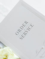 Luxuriöse "Order of Service"-Karte mit Perle