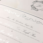 Luxuriöses Hochzeits-Einladungs-Set im Pocketfold mit Rsvp- und Infokarte