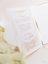 Luxuriöses Hochzeits-Einladungs-Set im Pocketfold mit Rsvp- und Infokarte