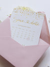 Luxus Goldfolie Konfetti Gepunktetes Zartrosa "Save the Date" mit Umschlag