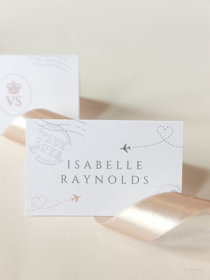 Hochzeit im Ausland Reisepass-Stil Luxus-Platzkarten