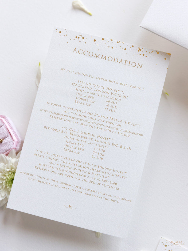 Pocketfold-Hochzeiteinladungs-Set "Dots" Blush Pink mit 4 Einlegern