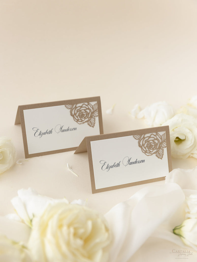 Romantische Lasergeschnittene Platzkarte Hochzeit