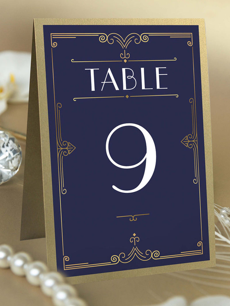 Tischnummer für Art Deco/Great Gatsby Hochzeit