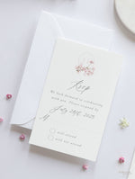 Pergament-Einladungs-Set "Cherry Blossom" mit Rosegoldfolie und Einlegern