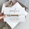 Save the Date - Pencil us in ✏  Wedding Card in Real Foil your names Engraved